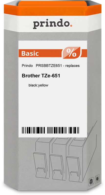 prindo-basic-schriftband-schwarz-auf-gelb